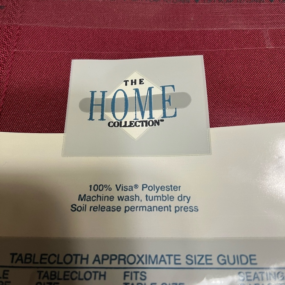 Home Collection New Cranberry Stain-Resistant Tablecloth - Picture 3 of 6